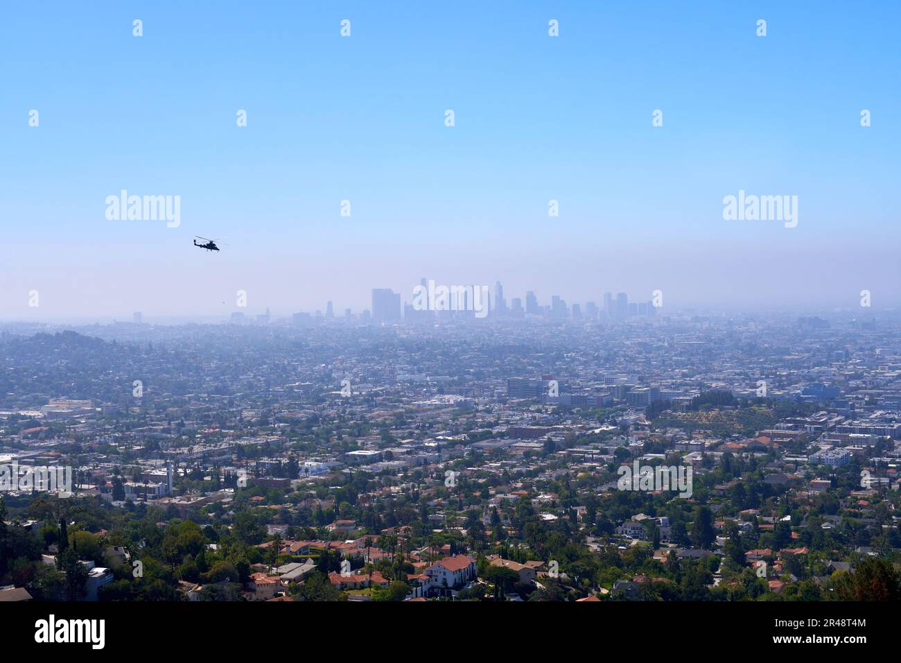 Bellissima Los Angeles Skyline dall'Osservatorio Foto Stock