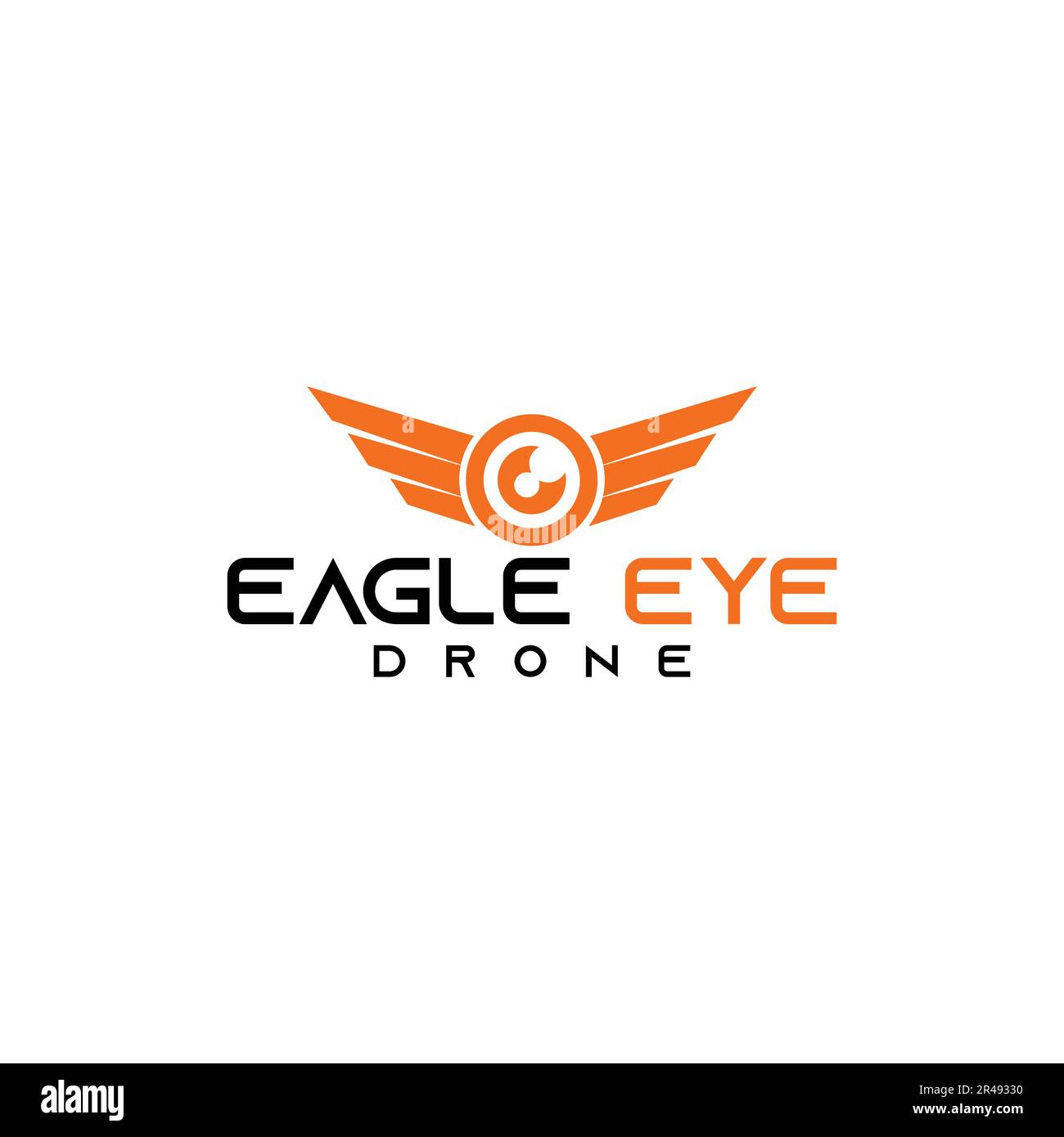 Ispirazione per il design del semplice logo del drone vettoriale Illustrazione Vettoriale