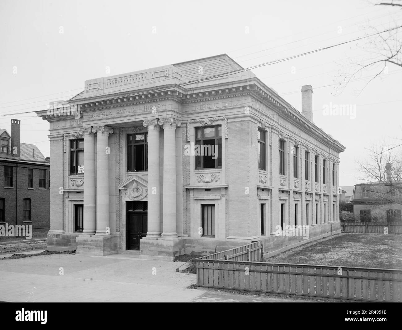 Biblioteca pubblica, Norfolk, Virginia, tra il 1900 e il 1906. Foto Stock
