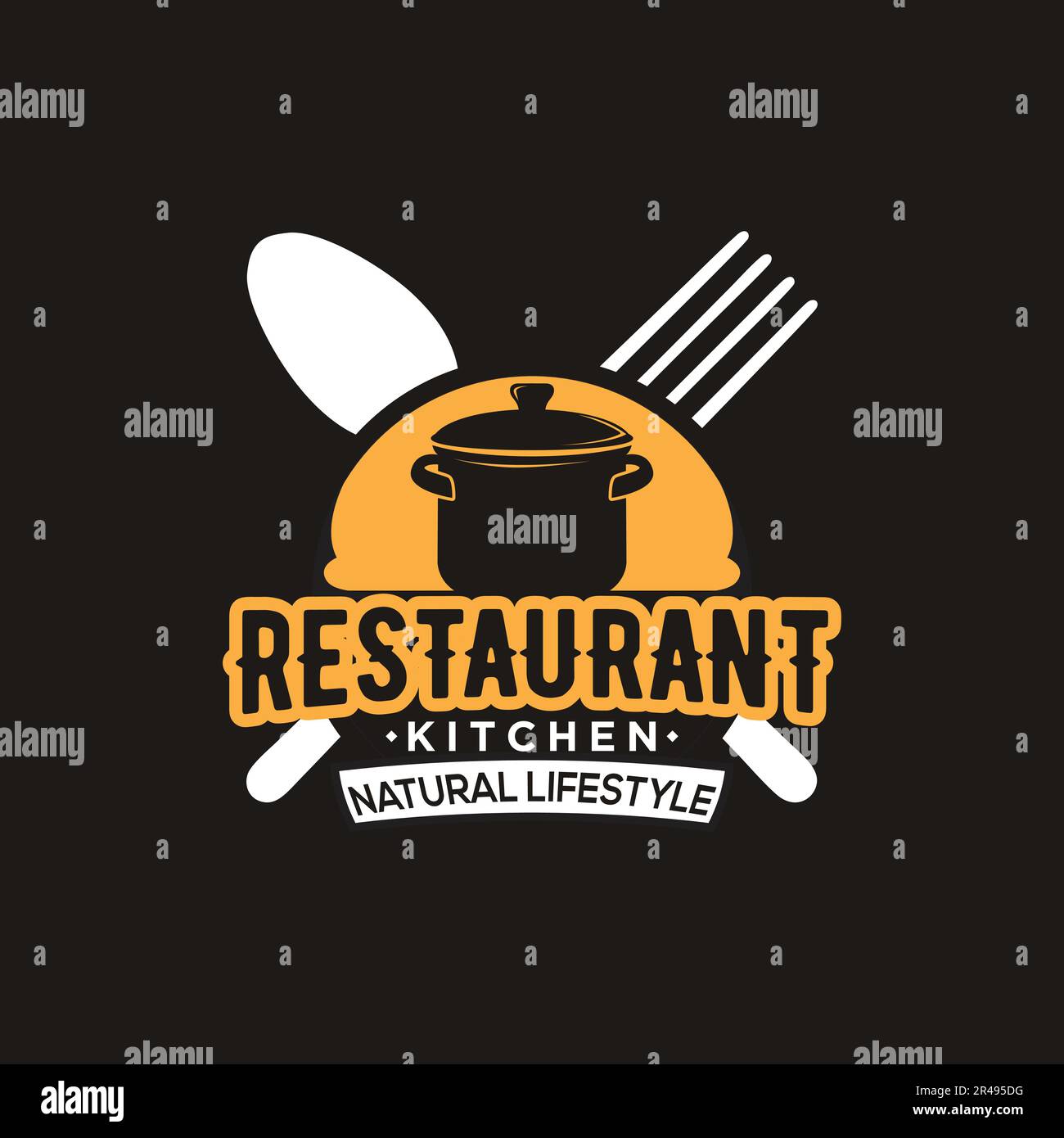 ristorante cucina, logo food, vintage, versatile e logo business design Illustrazione Vettoriale