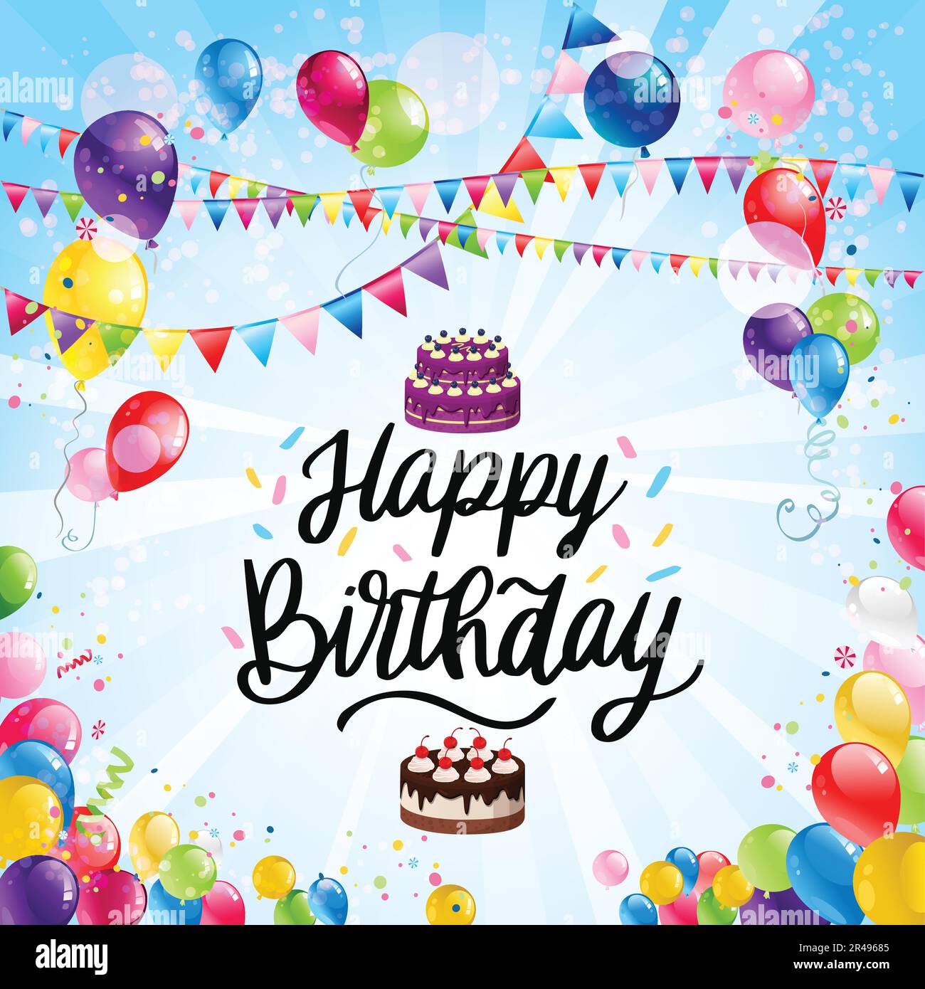 Luminoso sfondo di design per compleanno Illustrazione Vettoriale