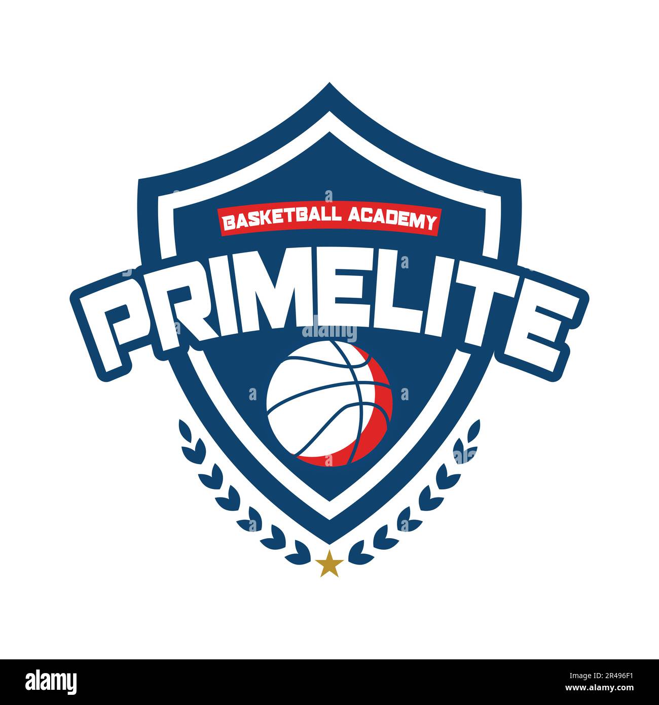 Logo sportivo prime lite Basketball Academy Illustrazione Vettoriale