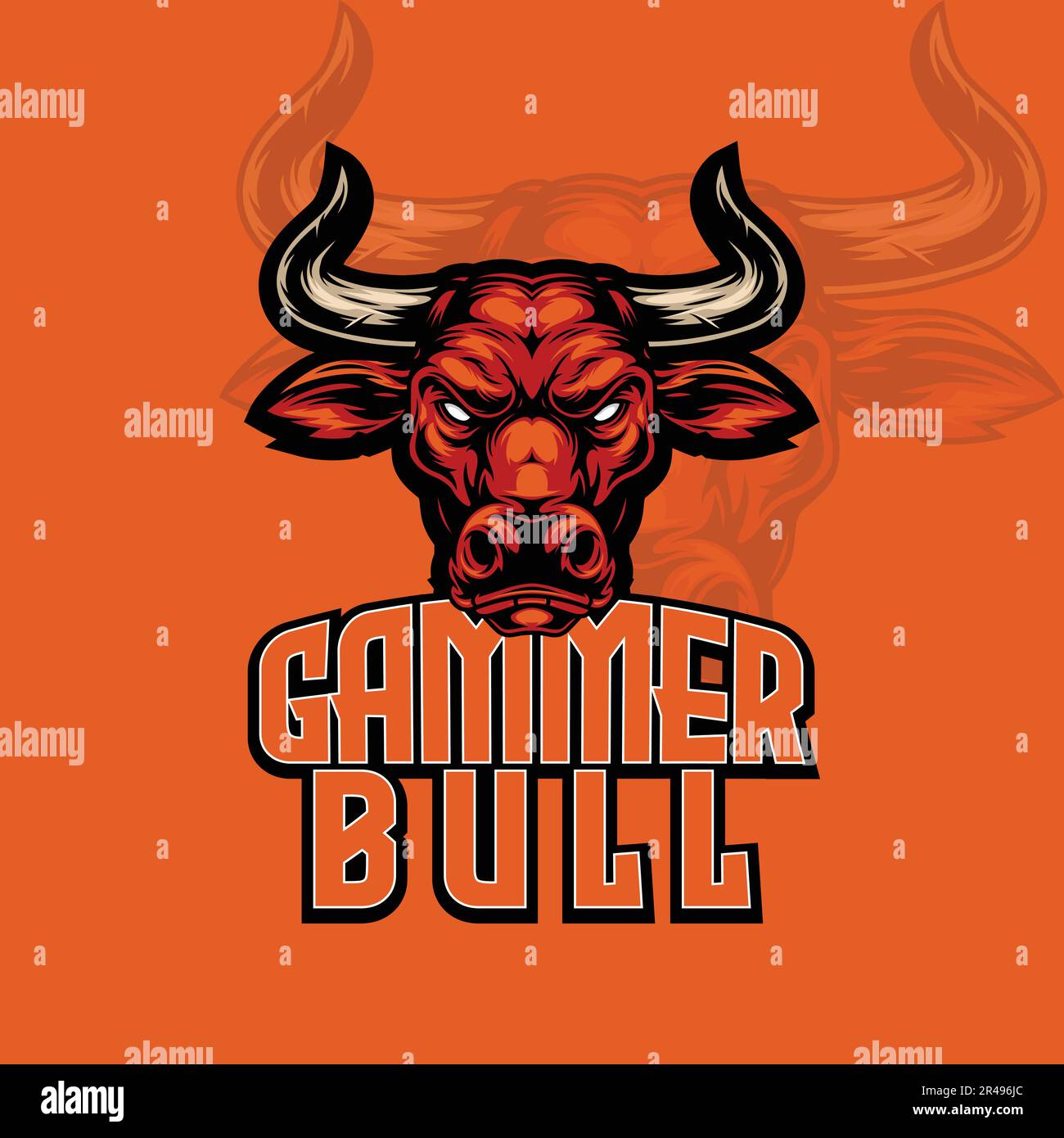 logo sportivo toro giocatore in modello vettoriale Illustrazione Vettoriale