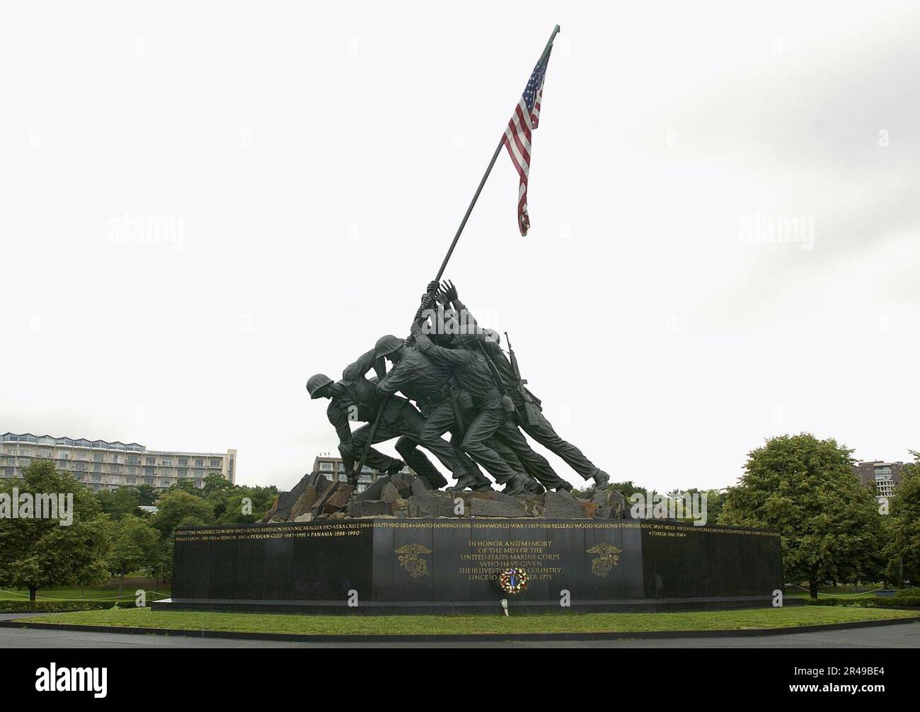 US Navy il Marine Corps War Memorial è un simbolo della stima di questa nazione grata per i morti onorati degli Stati Uniti Corpo marino Foto Stock