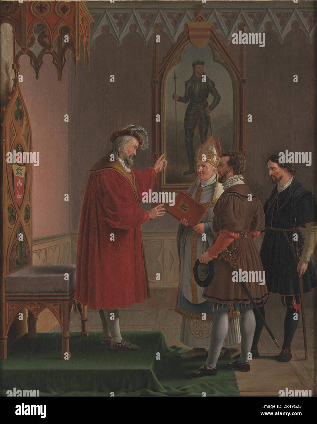 Adolf, Duca di Schleswig-Holstein, rifiuta l'offerta di aderire al Trono danese e raccomanda il Figlio di sua sorella Christian, Conte di Oldenburg, 1825-1826. Foto Stock