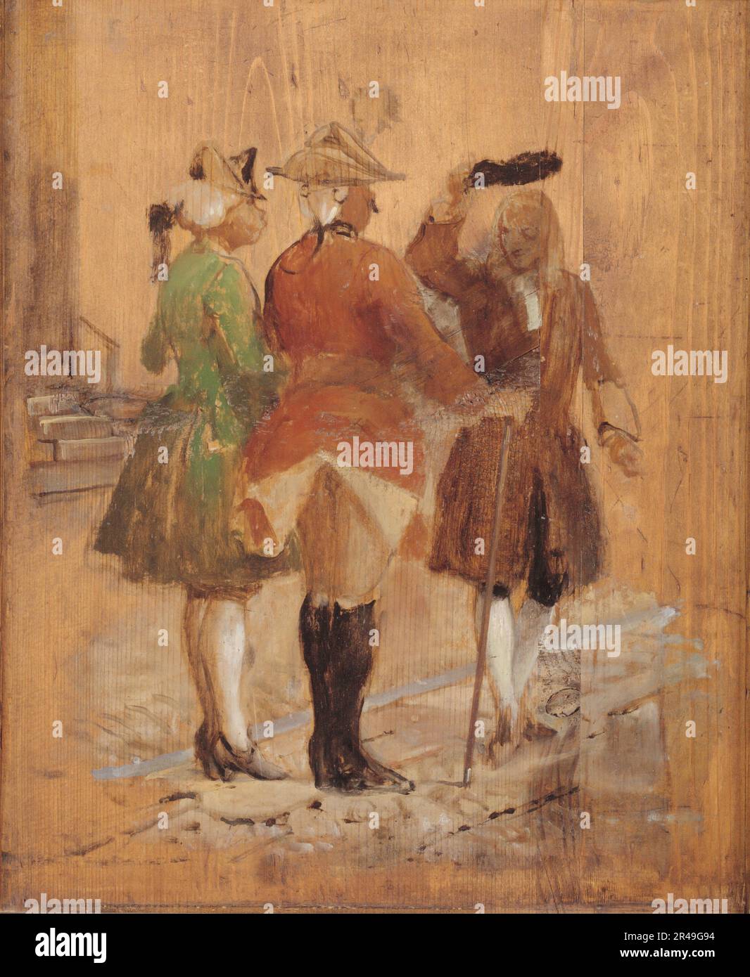 Holberg saluta Jacob von Thyboe e Jean de France, 1825-1873. (Holberg går af vejen per Jacob von Thyboe og Jean de France). Foto Stock