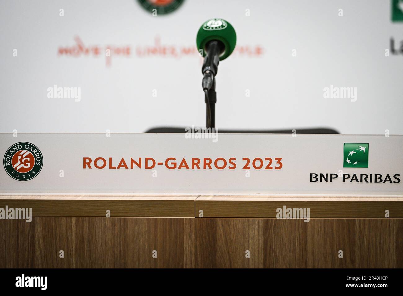 Illustrazione durante Roland-Garros 2023, torneo di tennis Grand Slam, anteprime il 26 maggio 2023 allo stadio Roland-Garros di Parigi, Francia - Foto: Matthieu Mirville/DPPI/LiveMedia Foto Stock