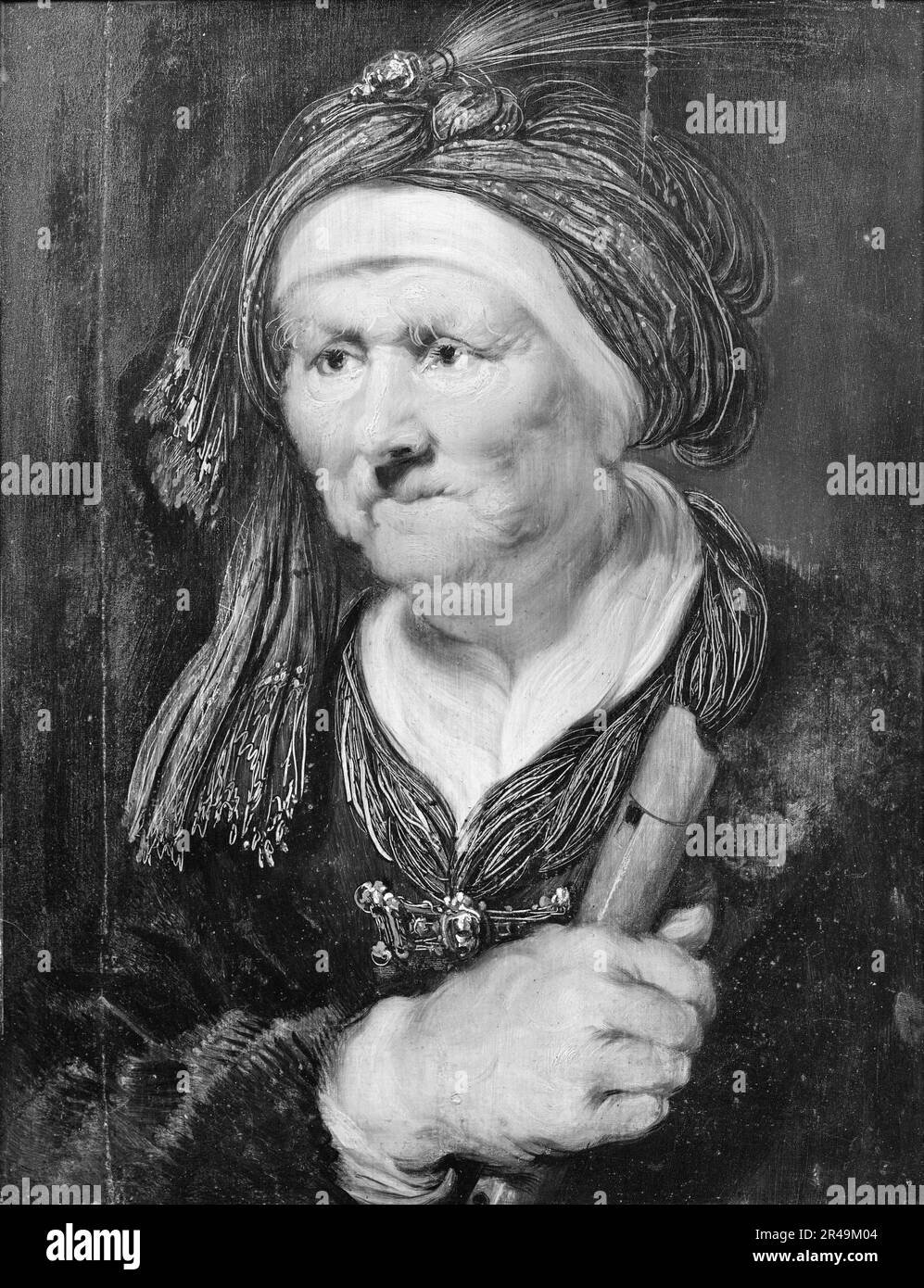 Una vecchia donna. Allegoria dell'udienza, 1624-1670. Foto Stock