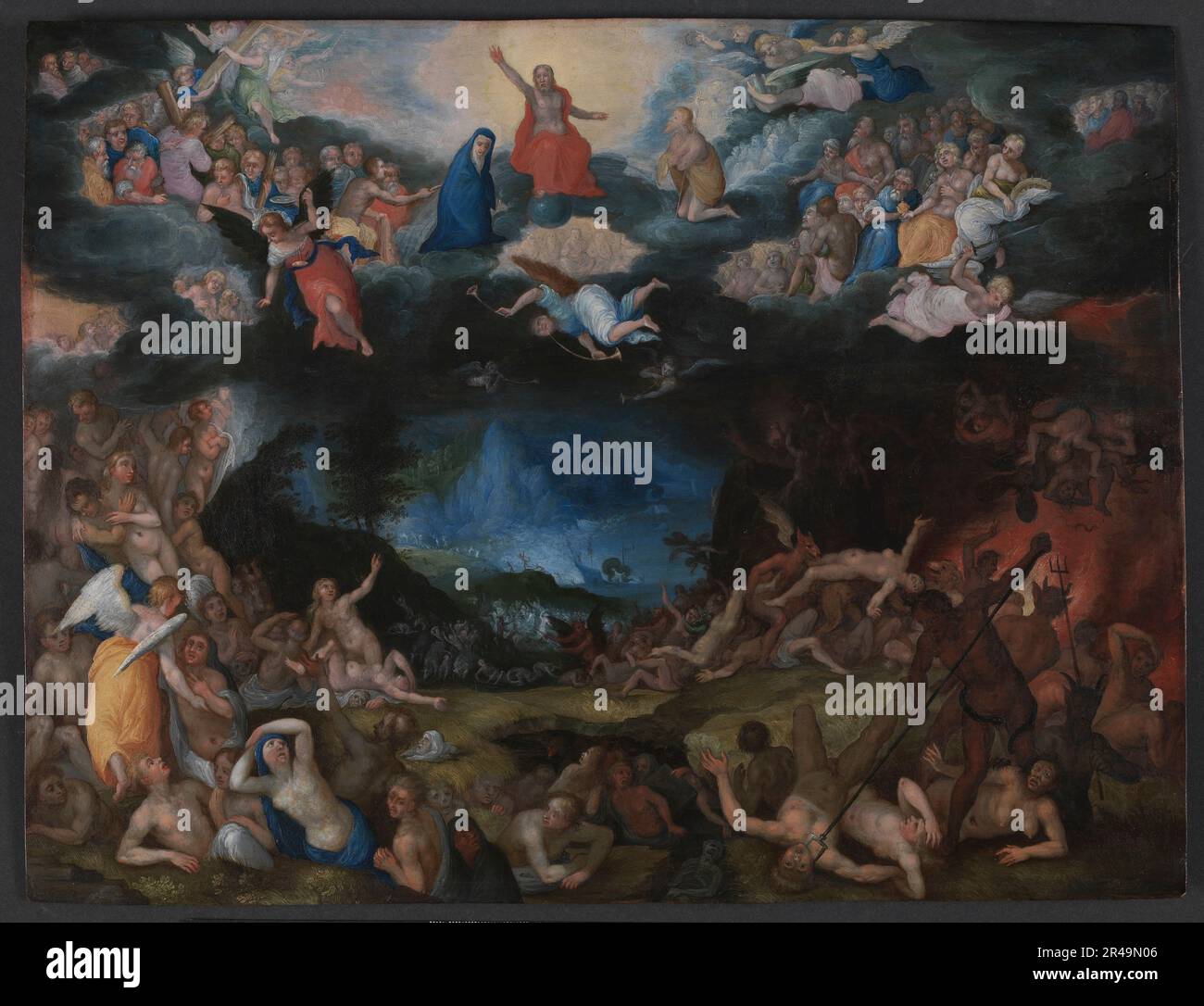 The Last Judgement, 1602. Precedentemente attribuito a Pieter Brueghel d.Y. (1563-1637). Foto Stock