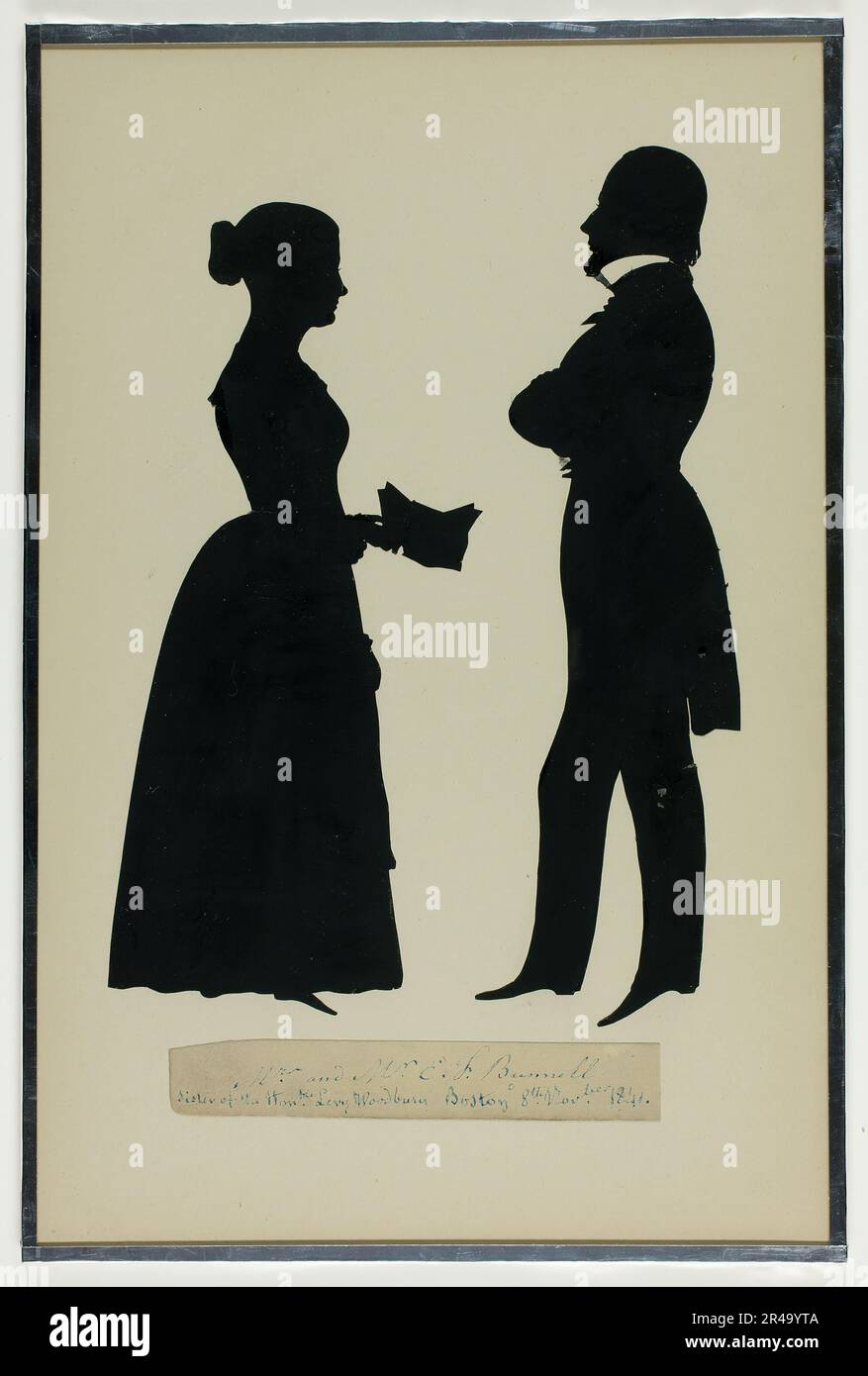 Sig. &Amp; Sig.ra E. F. Bunnell, 8 novembre 1841. Nota: La signora Bunnell è la sorella dell'onorevole Levy Woodburn (informazioni riportate sotto l'immagine). Foto Stock