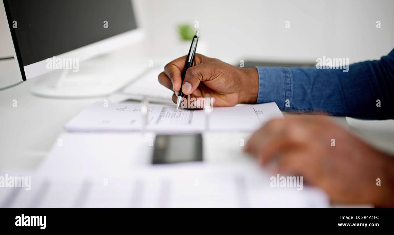 Contabilità fiscale Africana contabilità pubblica e bilancio Foto Stock
