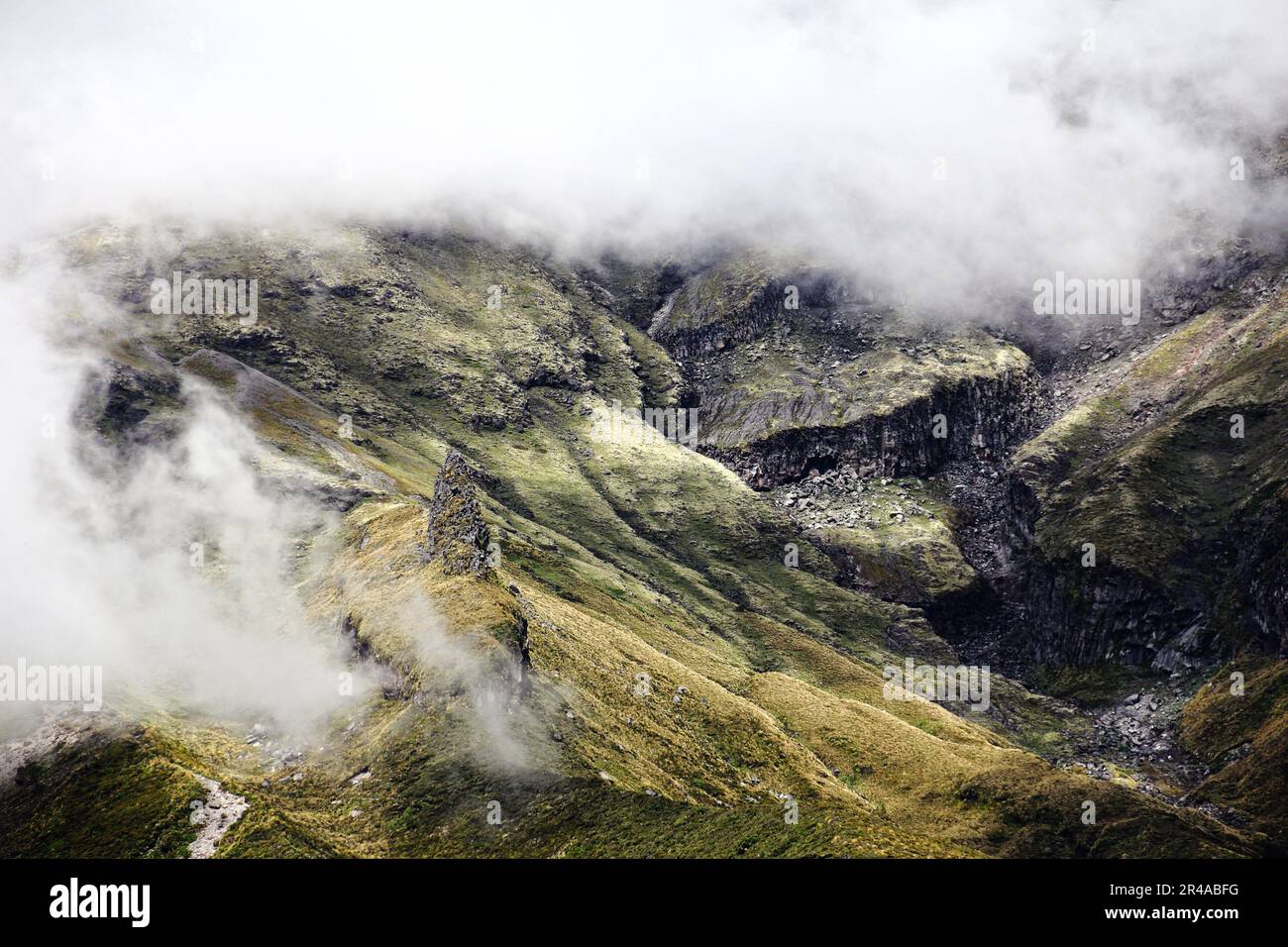 Una vista maestosa del Monte Taranaki in Nuova Zelanda. Foto Stock