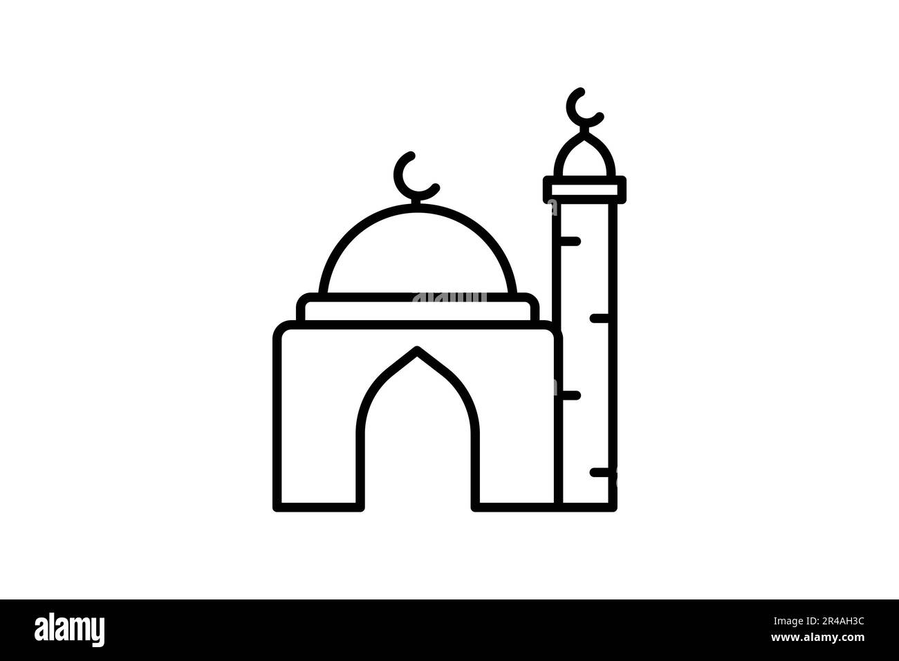 Icona della moschea. Icona relativa alla moschea islamica. Design stile icona linea. Semplice disegno vettoriale modificabile Illustrazione Vettoriale