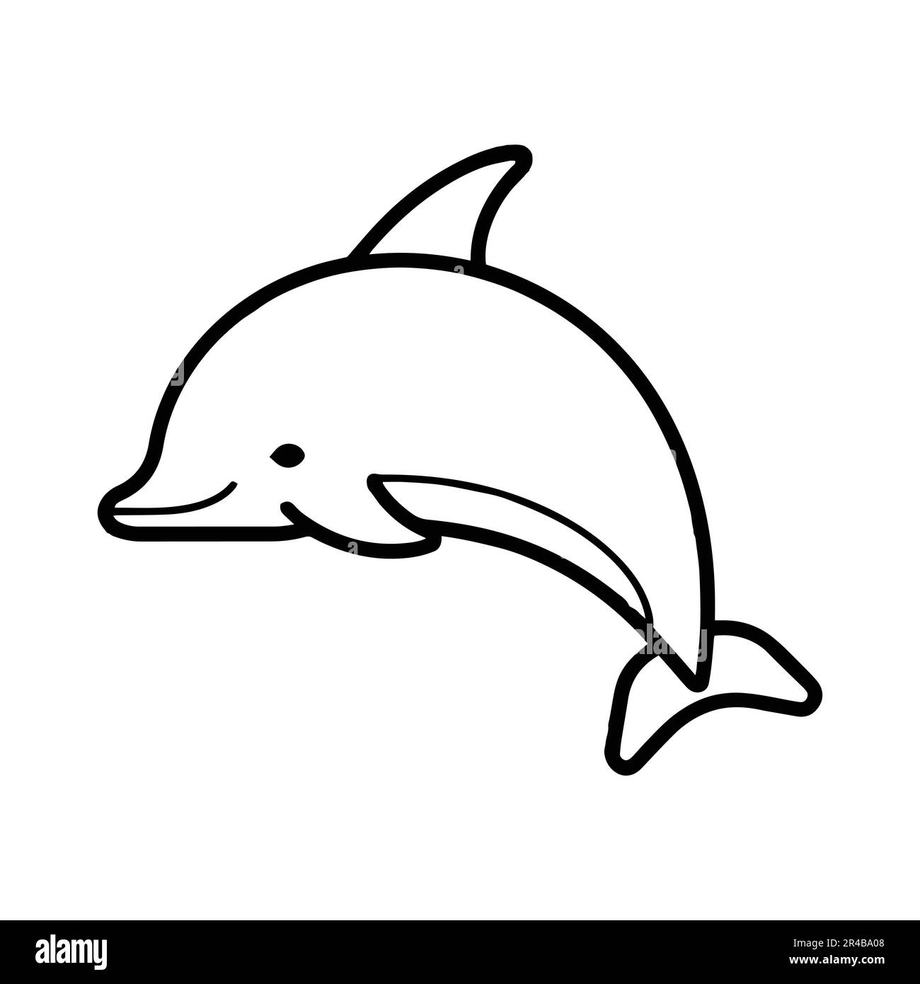Carino delfino disegnato a mano in stile doodle isolato sullo sfondo Immagine e Vettoriale - Alamy