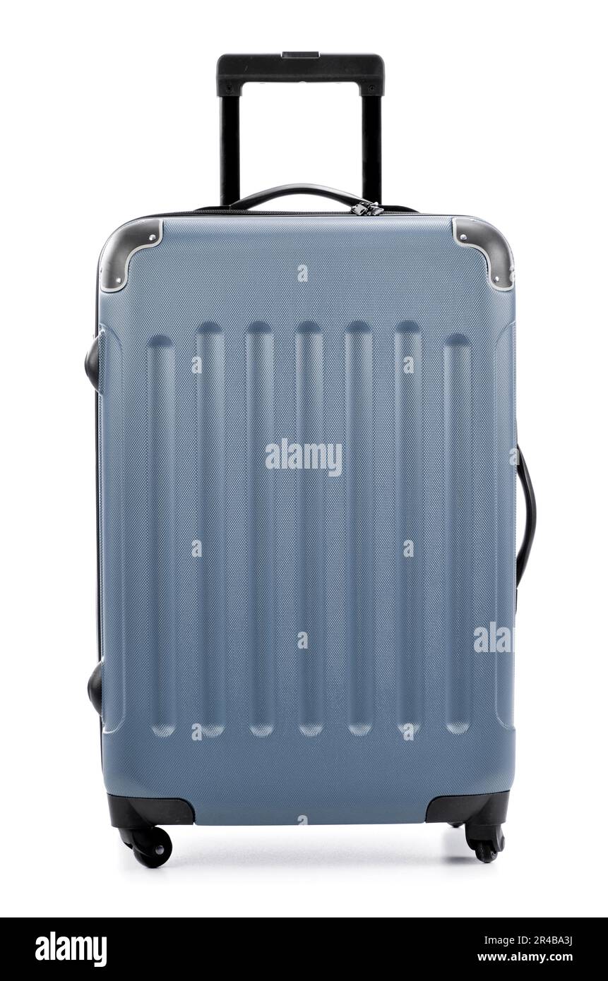 Grande valigia policarbonato isolato su bianco Foto Stock