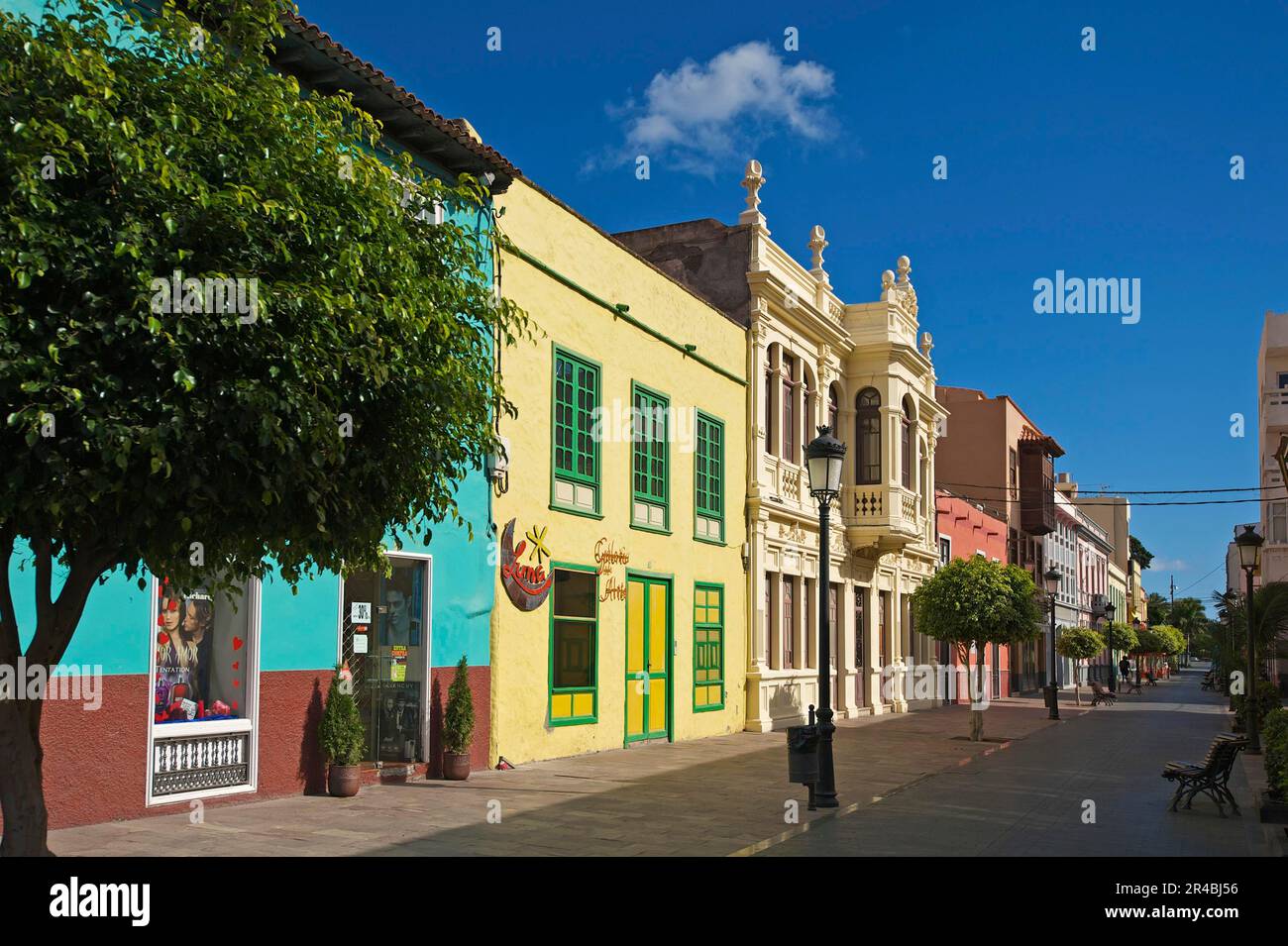 Calle Real, San Sebatian, La Gomera, isole Canarie, Spagna Foto Stock