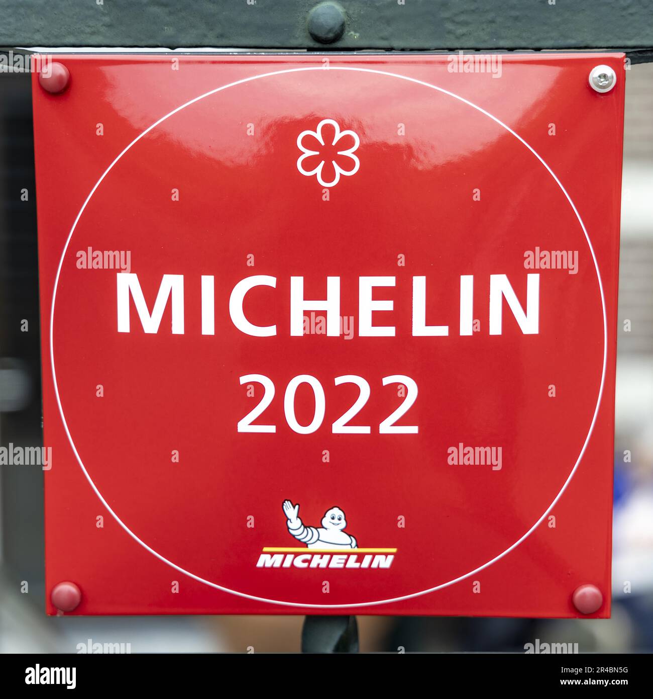 Premio Michelin, firma su un ristorante, Amsterdam, capitale dei Paesi Bassi, Olanda, Europa occidentale Foto Stock