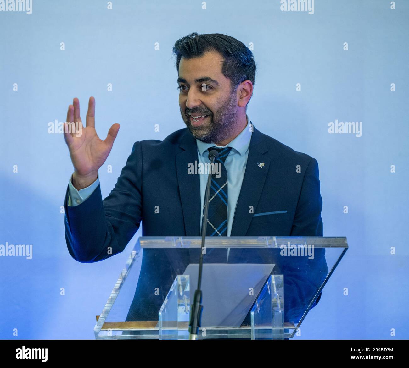 Humza Yousaf primo Ministro della Scozia Foto Stock