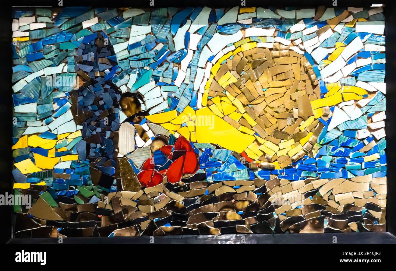 Stony female - mosaico d'arte di Paradzhanov degli anni '1960 Foto Stock