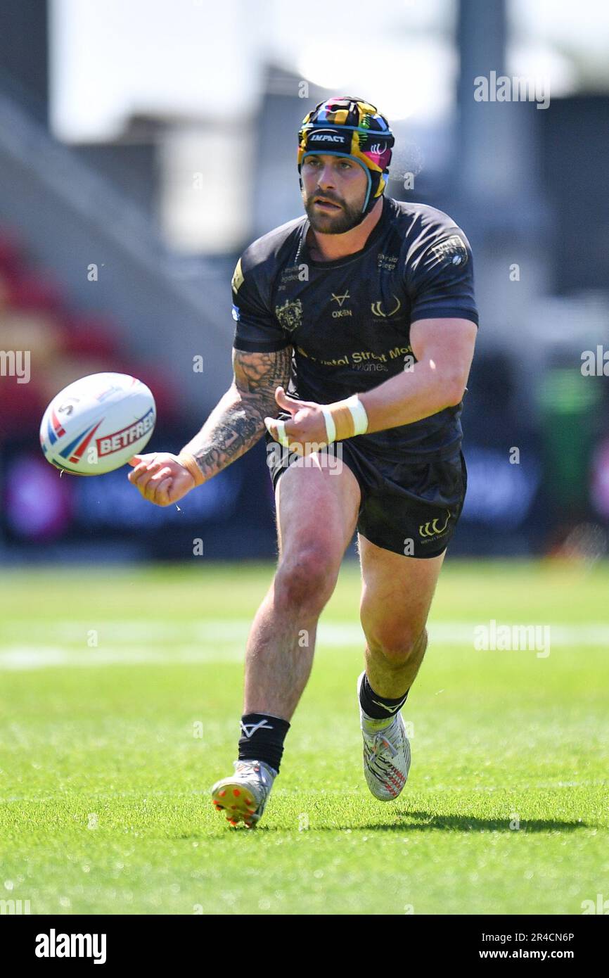 York, Inghilterra - 26th maggio 2023 - Matty Fozard of Widnes Vikings in azione . Campionato di rugby Summer Bash, Widnes Vikings vs Swinton Lions al LNER Community Stadium, York, Regno Unito Foto Stock