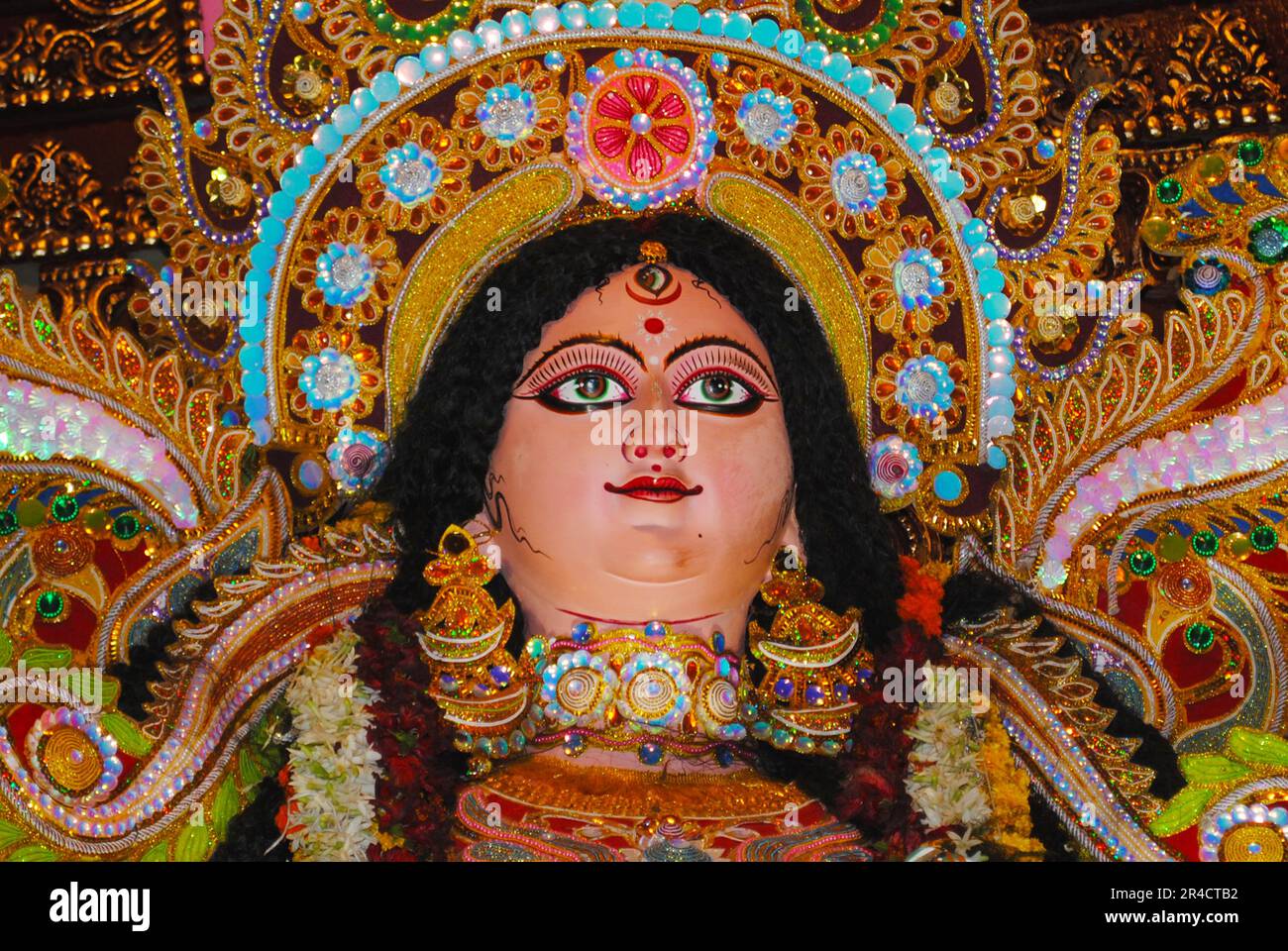 Immagine di durga idol, immagine di Clay Durga Goddess, durga ji ki murti, maa durga idol, ma ki murti, Foto Stock