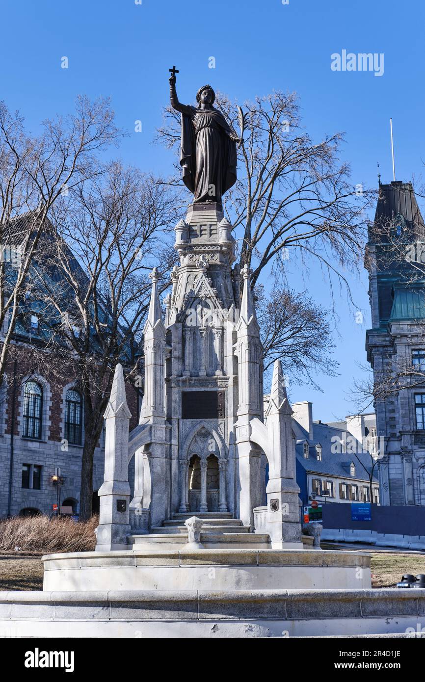 Monumento della fede, Place d'Armes, Quebec City, Canada Foto Stock