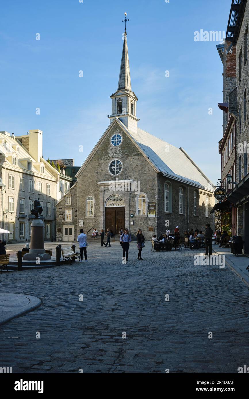 Notre-Dame-des-Victoires, Petit-Champlain, Quebec City, Canada Foto Stock