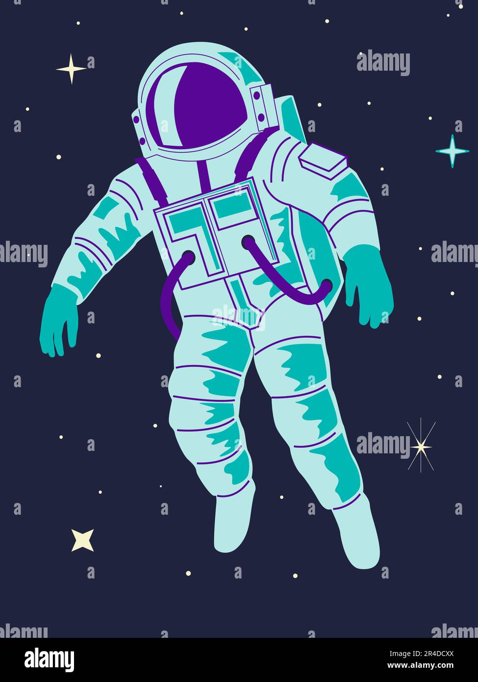 Astronauta uomo in costume, cosmonauta nello spazio Immagine e Vettoriale -  Alamy
