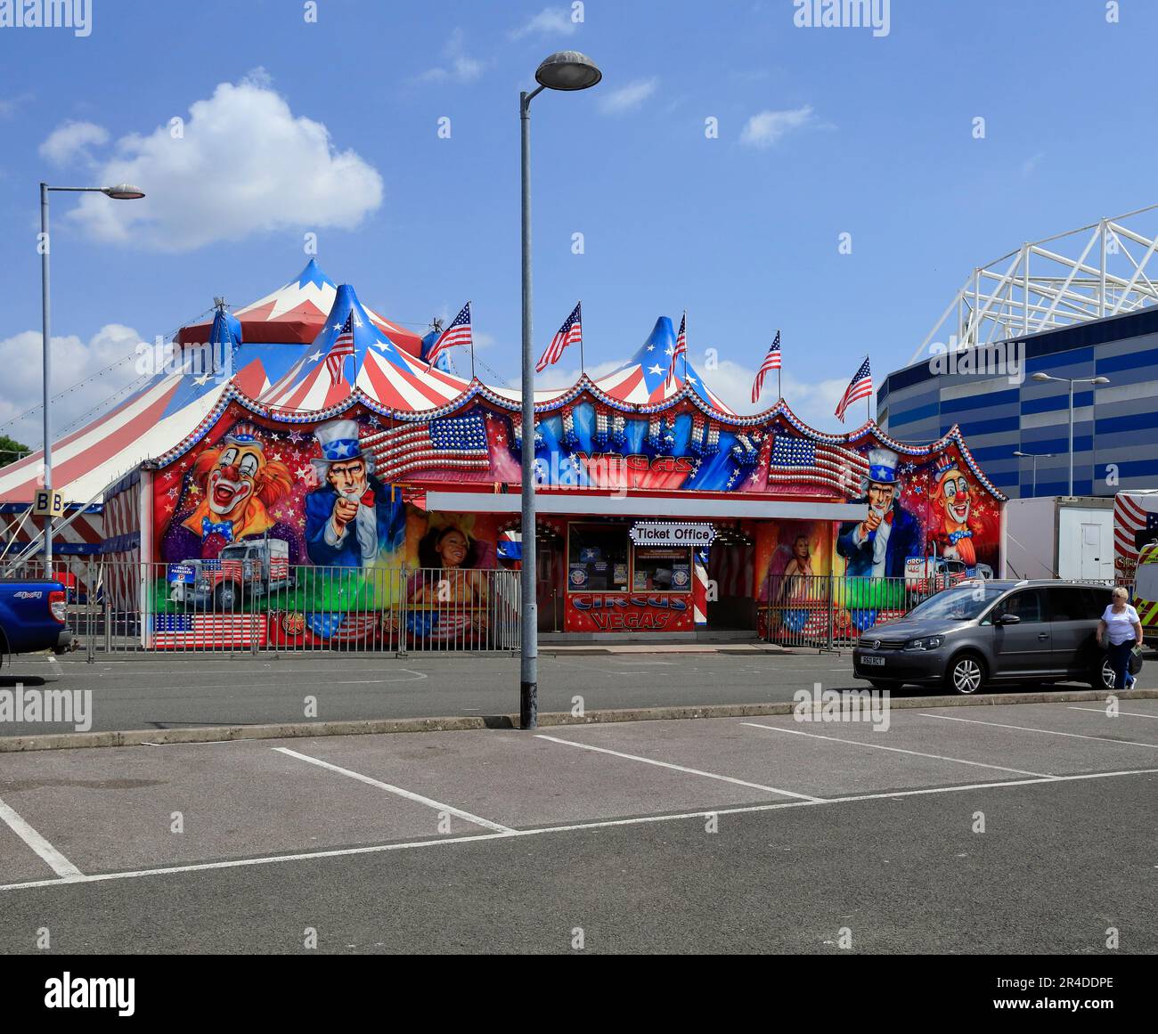 Circus Vegas a Cardiff. Preso il 2023 maggio. Estate Foto Stock