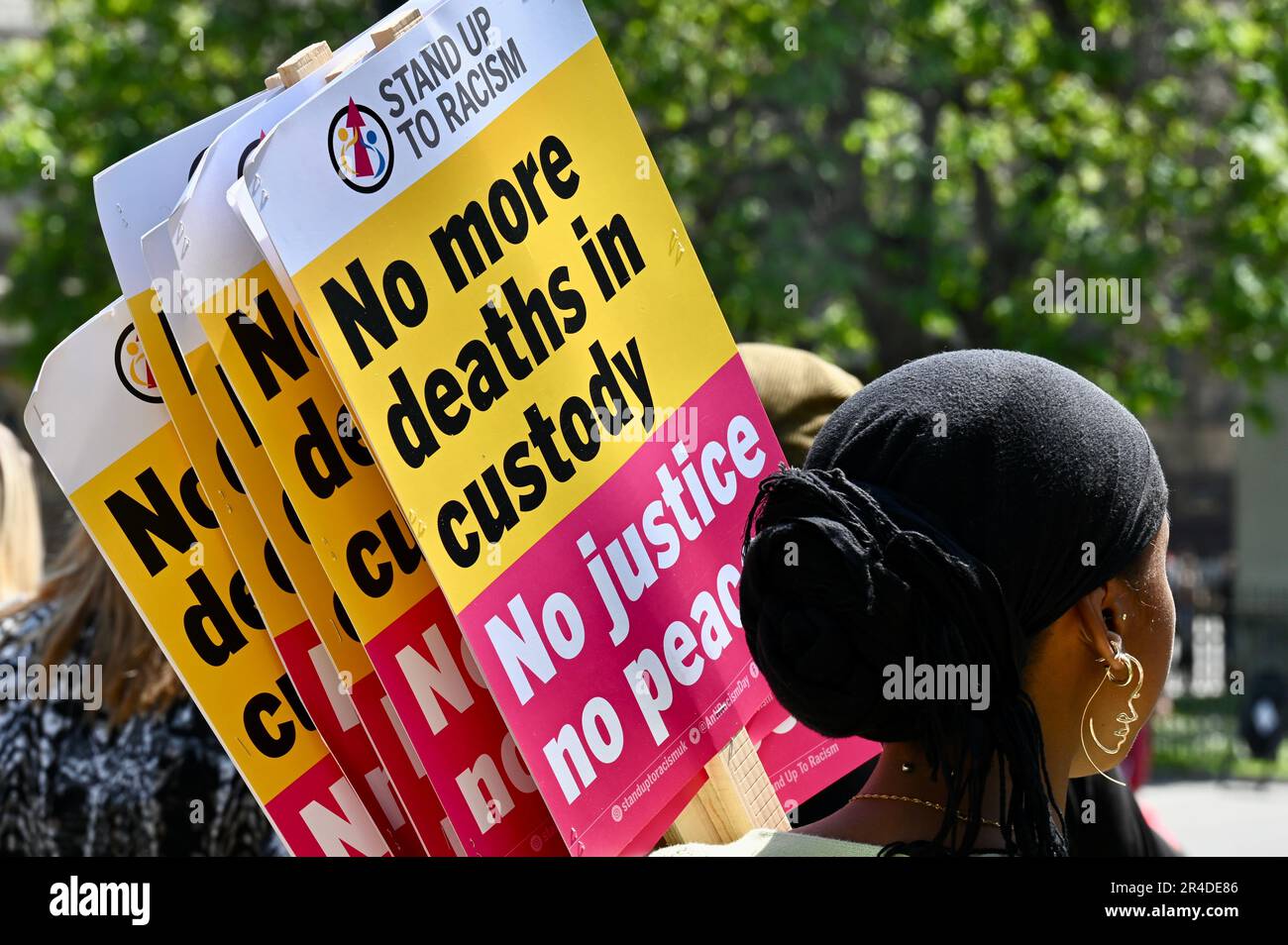 Londra, Regno Unito. 27th maggio 2023. Non la mia protesta di Bill. Attivisti di organizzazioni diverse hanno protestato in Piazza del Parlamento contro il disegno di legge del Public Order Act del 2023, entrato in vigore il 3rd 2023 maggio. Credit: michael melia/Alamy Live News Foto Stock