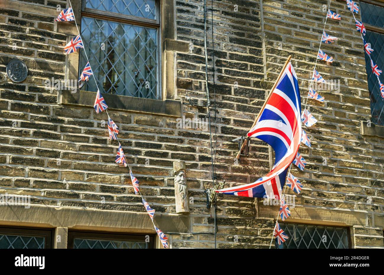 Bandiera dell'Unione. Haworth 1940's Weekend 2023. Foto Stock