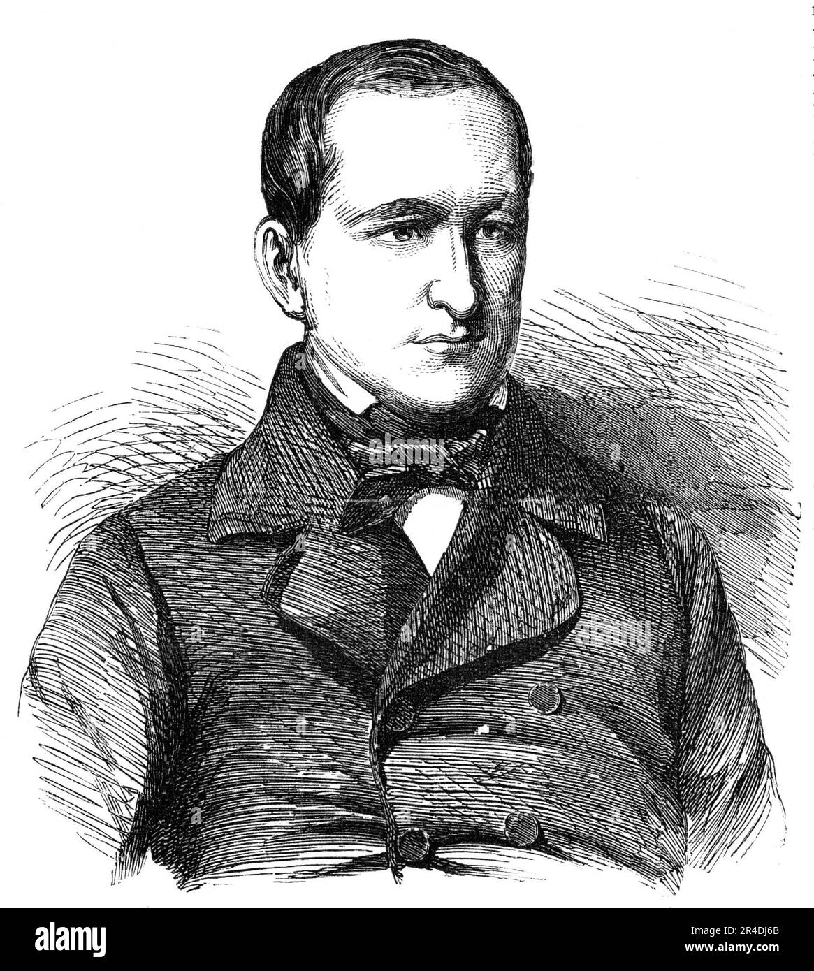 Barone von Manteuffel, plenipotenziario prussiano alla Conferenza di Pace, 1856. 'All'undicesima ora la Prussia è stata invitata a partecipare al Congresso di pace di Parigi, e ha accettato l'invito... sulle dimissioni del Conte Ladenberg nel 1850, il Re [della Prussia], apprezzando la fermezza dimostrata dal Barone von Manteuffel durante il periodo rivoluzionario, Gli conferì la Presidenza del Consiglio con il portafoglio degli affari esteri, entrambi di cui continua ad avere alti uffici. La sua selezione come plenipotenziario alle conferenze di Parigi mostra la fiducia che il Re ripone in lui Foto Stock