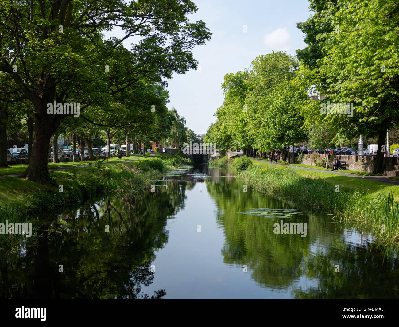 Il Canal Grande nella città di Dublino, Irlanda. Foto Stock