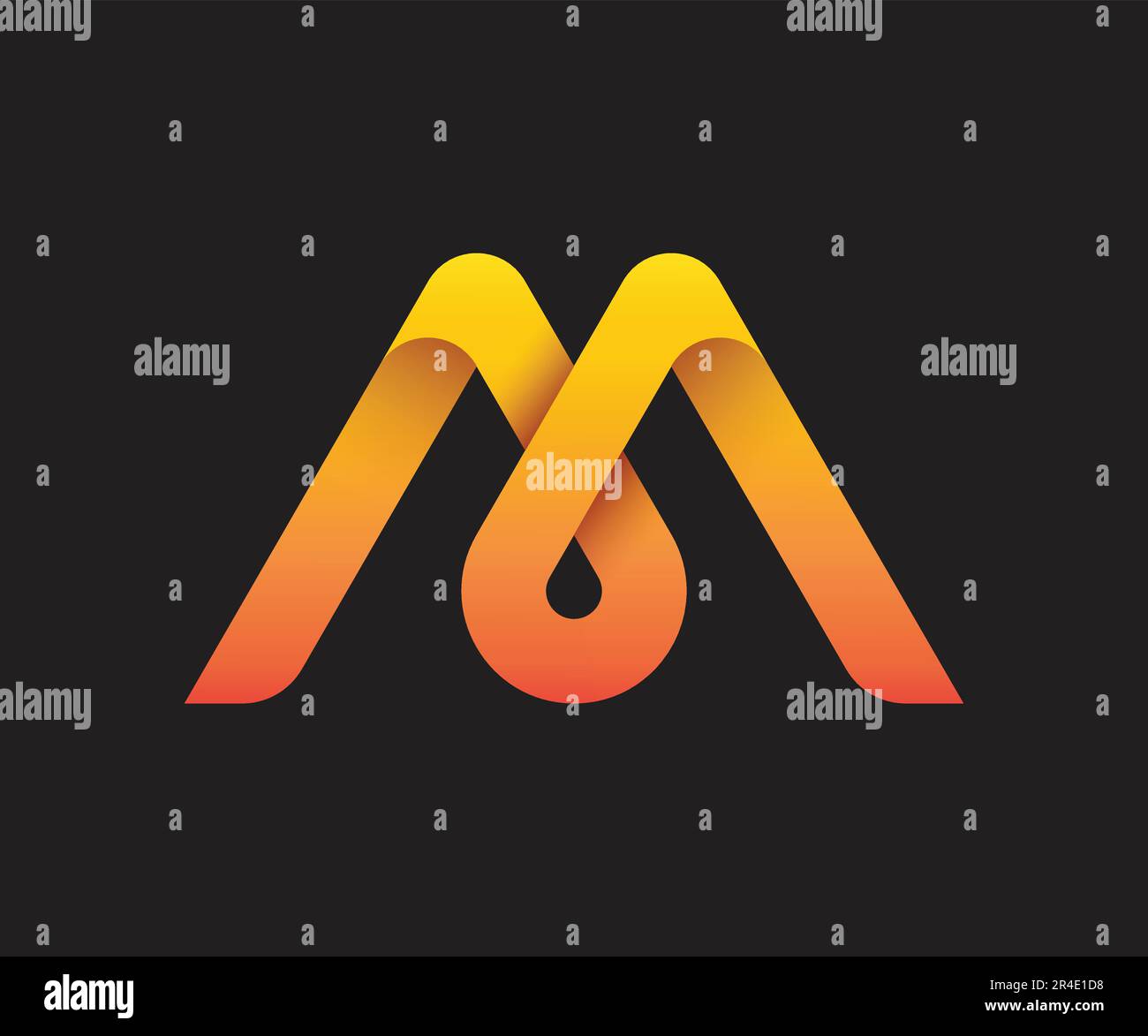 modello vettoriale per il logo 3D M. Illustrazione Vettoriale