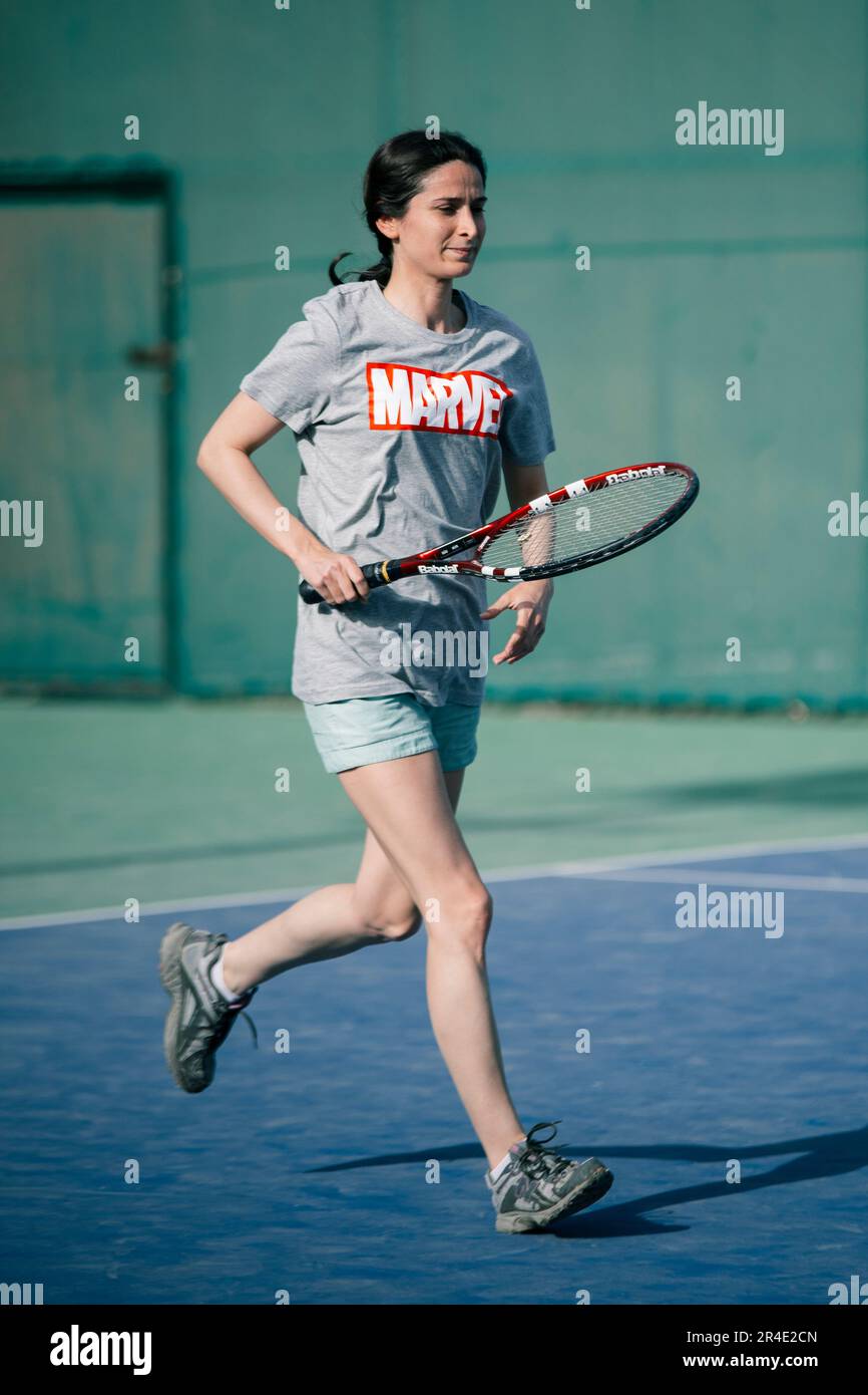 Alcune foto mostrano i miei amici durante il tennis in Siria - Damasco 2023 Foto Stock