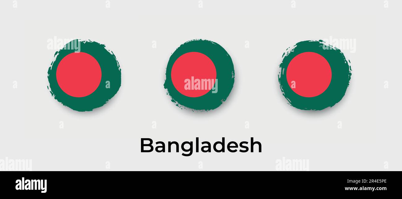 Illustrazione dell'icona del vettore bolla grunge della bandiera del Bangladesh Illustrazione Vettoriale