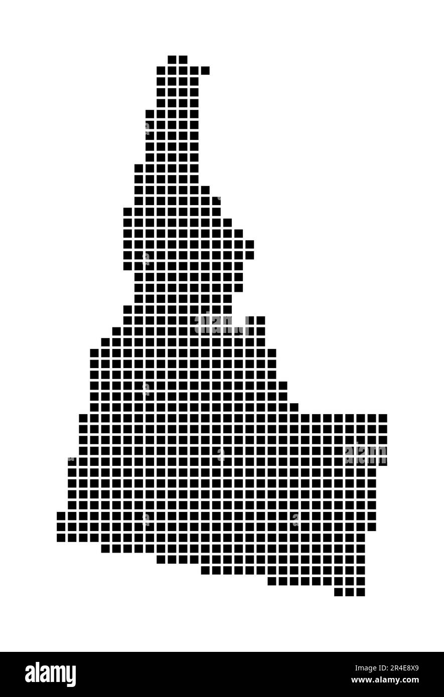 Mappa dell'Idaho. Mappa dell'Idaho in stile punteggiato. Bordi dello stato degli Stati Uniti riempiti di rettangoli per il progetto. Illustrazione vettoriale. Illustrazione Vettoriale