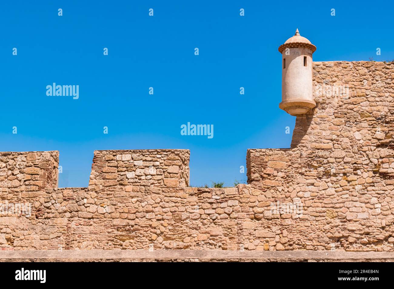 Guardia nella seconda enclosure fortificata di Melilla la Vieja di Melilla. Melilla, Ciudad Autónoma de Melilla, Spagna, África, UE Foto Stock