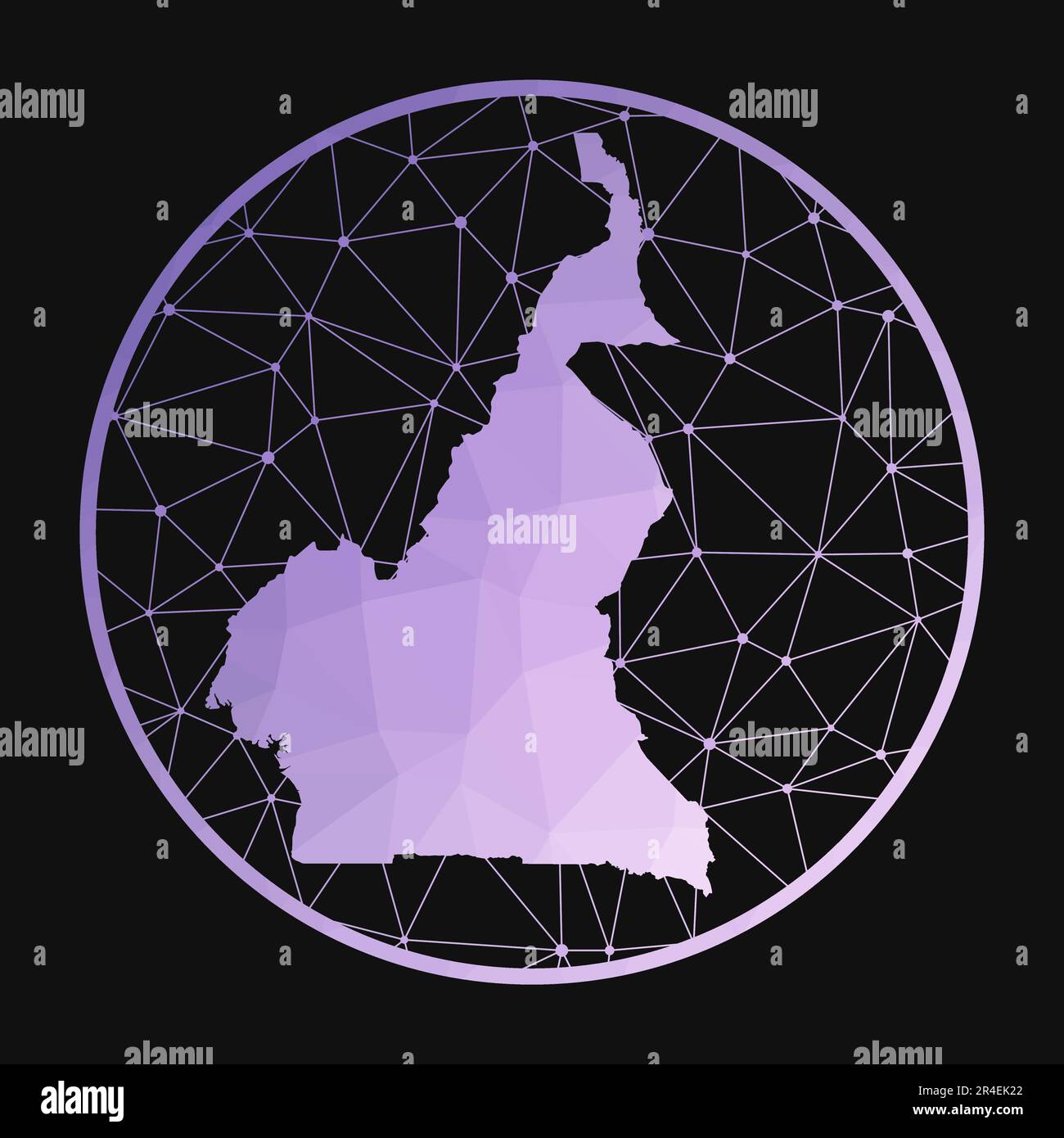 Icona del Camerun. Mappa poligonale vettoriale del paese. Icona del Camerun in stile geometrico. Illustrazione Vettoriale