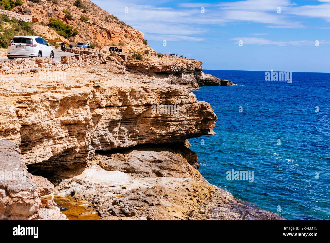 Le scogliere di Aguadú, Acantilados de Aguadú, sono alte circa 100 metri. Si tratta di un'area speciale di conservazione di enorme interesse ambientale Foto Stock