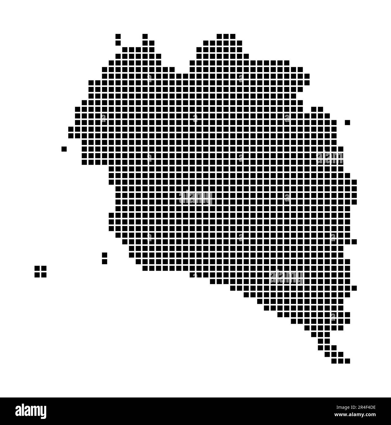 Mappa di Ko Pha Ngan. Mappa di Ko Pha Ngan in stile punteggiato. Bordi dell'isola riempiti di rettangoli per il vostro disegno. Illustrazione vettoriale. Illustrazione Vettoriale