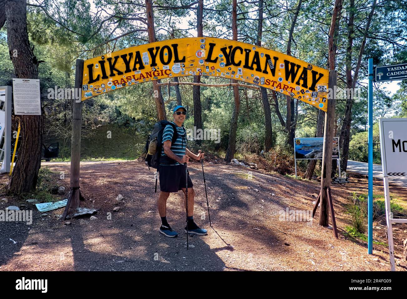 Inizia un'escursione sulla Via Licia, Fethiye, Turchia Foto Stock