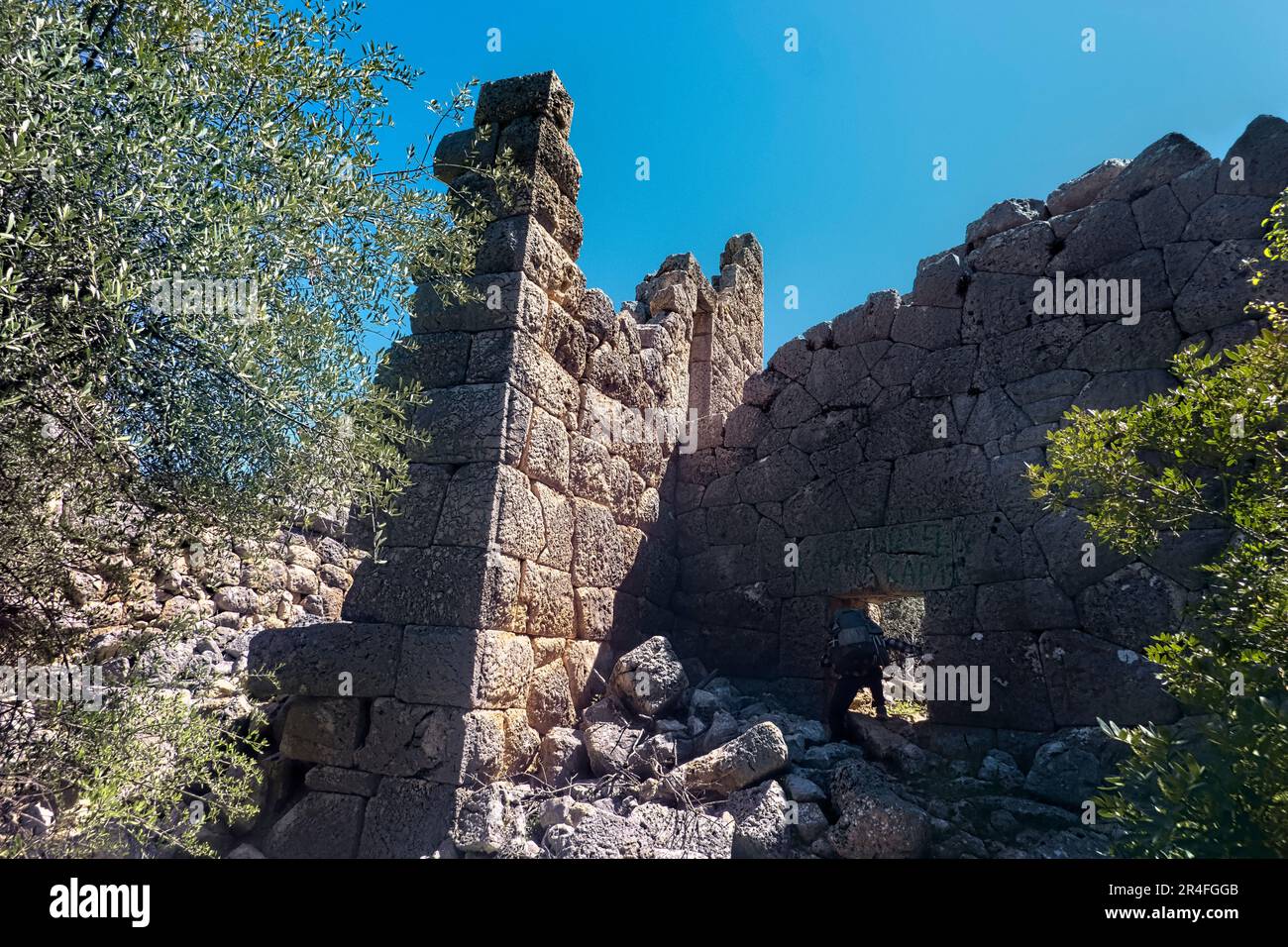 Le rovine Pydnae (Pydnai) sulla via Licia, Karadere, Turchia Foto Stock