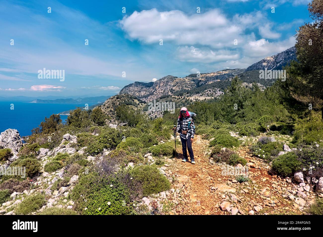 Escursioni sopra l'Egeo sulla via Licia, Kas, Turchia Foto Stock