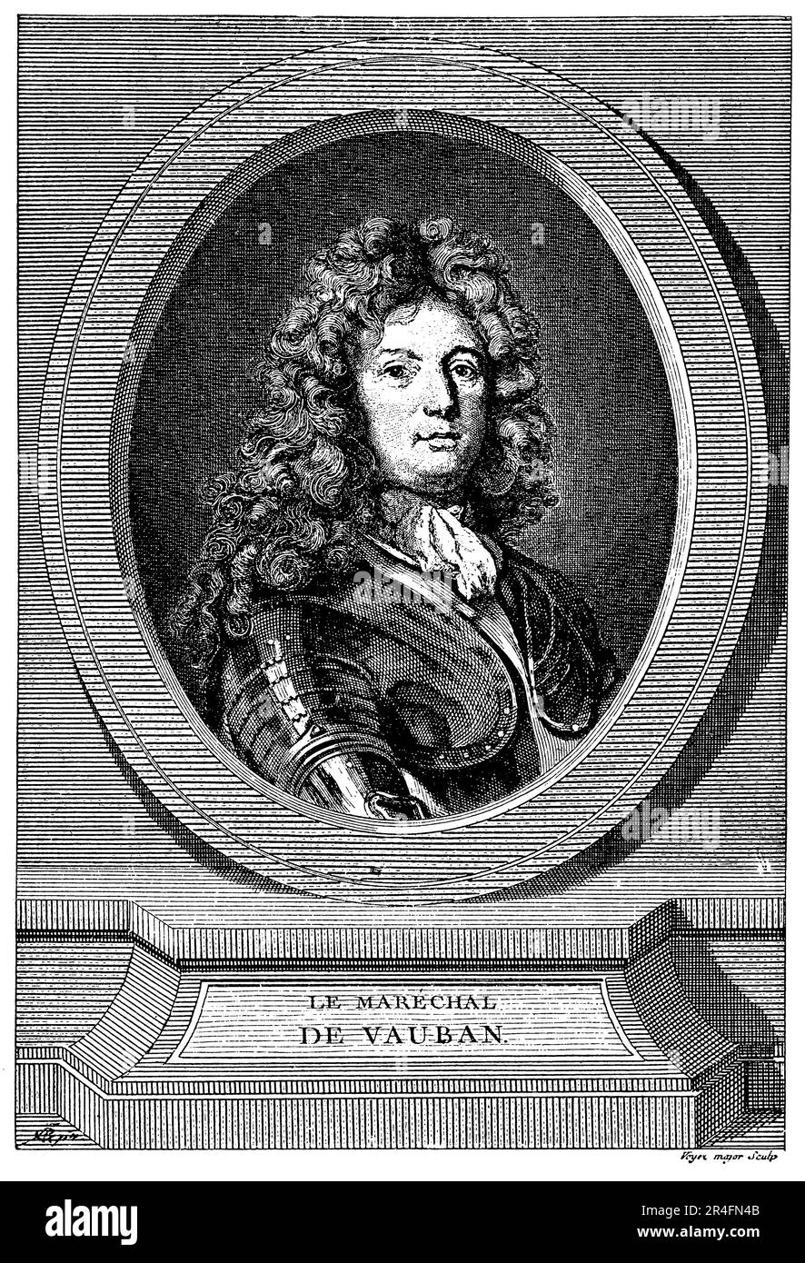 Le Marechal de Vauban, il cui nome completo era Sebastien le Prestre de Vauban, fu un ingegnere militare francese del 17th° secolo e esperto di fortificazioni. Servì nell'esercito di re Luigi XIV e progettò e supervisionò la costruzione di molte fortificazioni e strutture difensive in tutta la Francia, tra cui la famosa cittadella di Lille e le fortificazioni della città di Dunkerque. Vauban è nota per le sue innovative tattiche militari e tecniche di ingegneria, che ha documentato in diversi libri influenti. Ha anche svolto un ruolo nello sviluppo economico e sociale della Francia Foto Stock