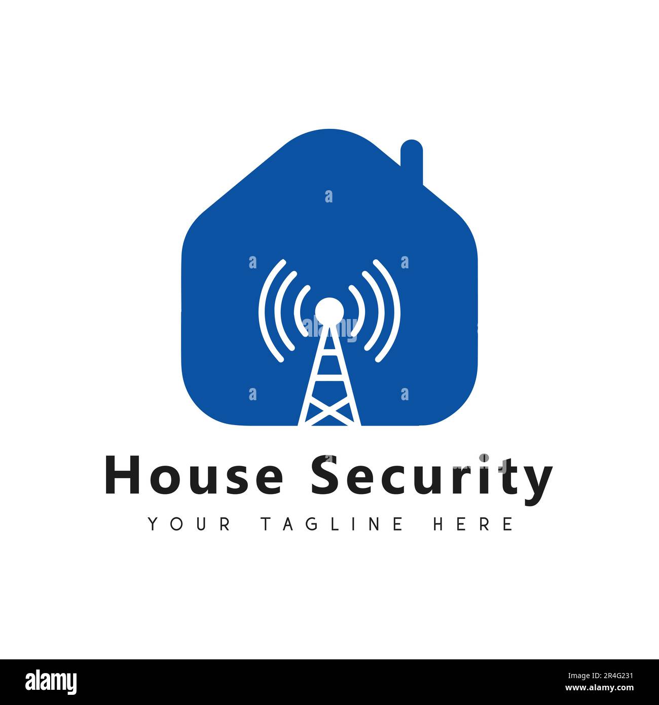 House Security Logo Design Home Wireless Security Illustrazione Vettoriale