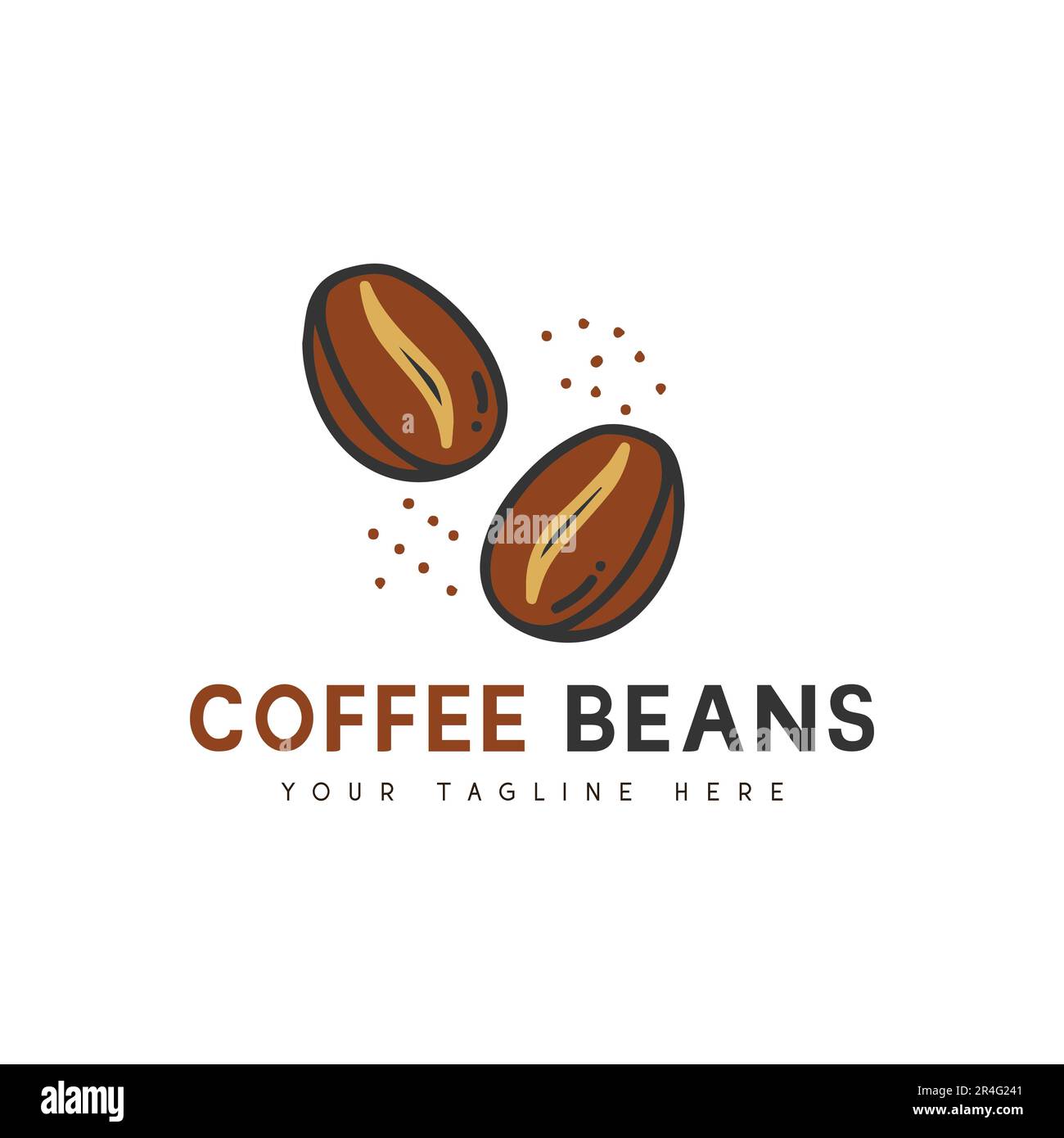 Coffee Beans Logo Design Coffee Seeds logo Coffee Shop Illustrazione Vettoriale