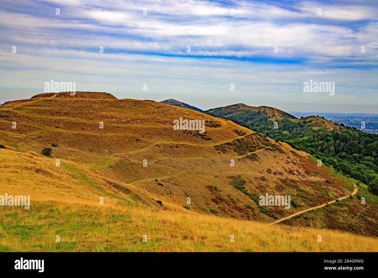 Terracotta storica e antica sulla cima del British Camp/Herefordshire Beacon sulla cresta di Malvern Hills, Herefordshire, Inghilterra, Regno Unito Foto Stock
