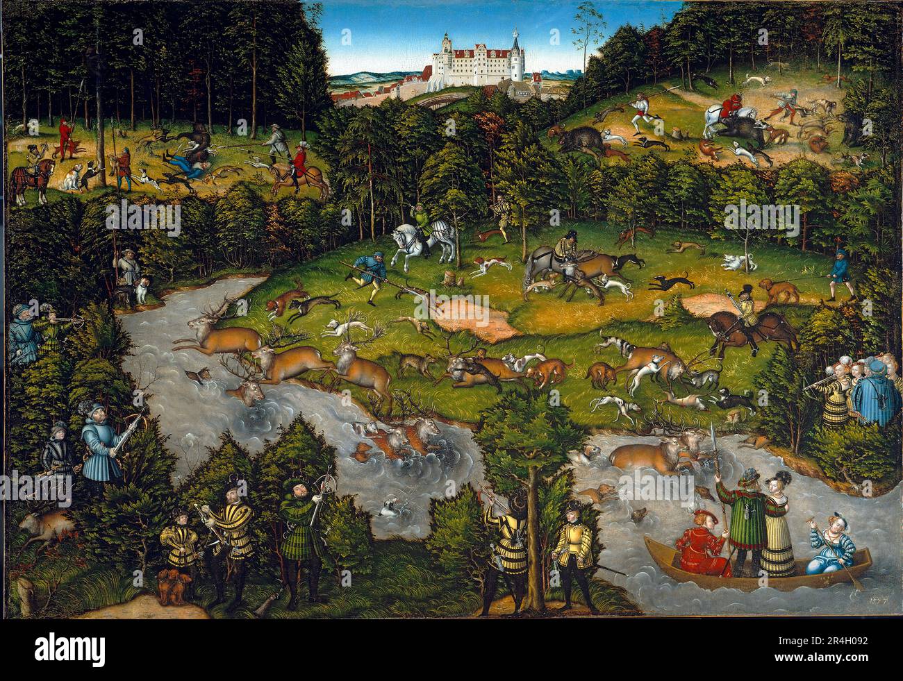 Caccia nei pressi del castello di Hartenfels, 1540 di Lucas Cranach Foto Stock