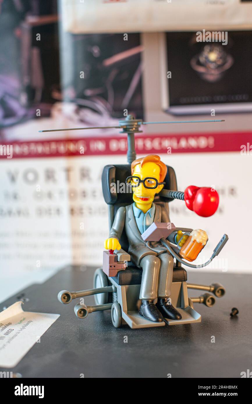Stephen Hawking come personaggio dei fumetti nei Simpsons. Foto Stock
